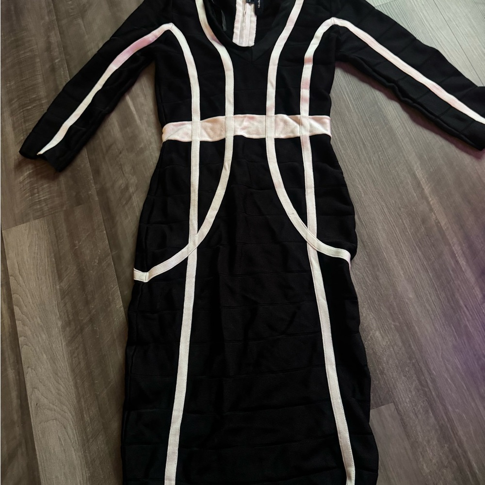 Black and White Bandage Dress